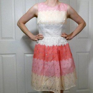 Betsey Johnson Holiday Party Dress, Ombre Pink Fit and Flare Mini Size 2
